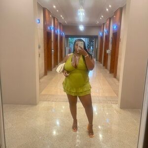 Lime green mini dress size XL